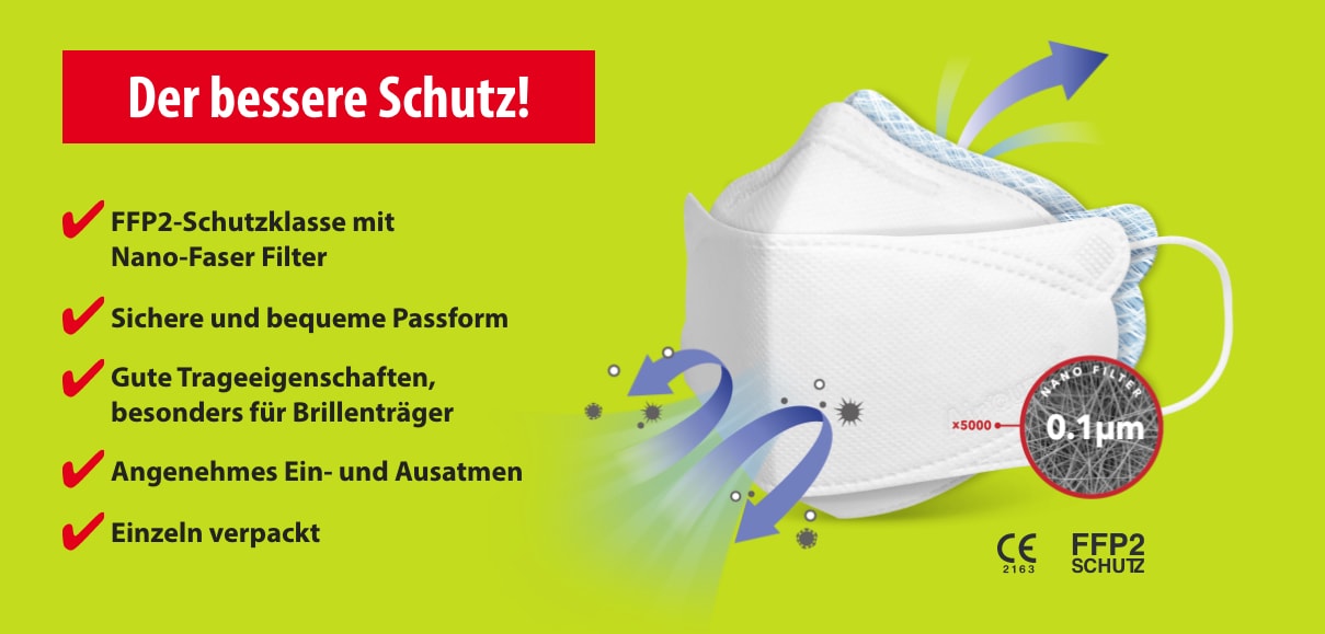 FFP2 Atemschutzmaske - sehr komfortabel
